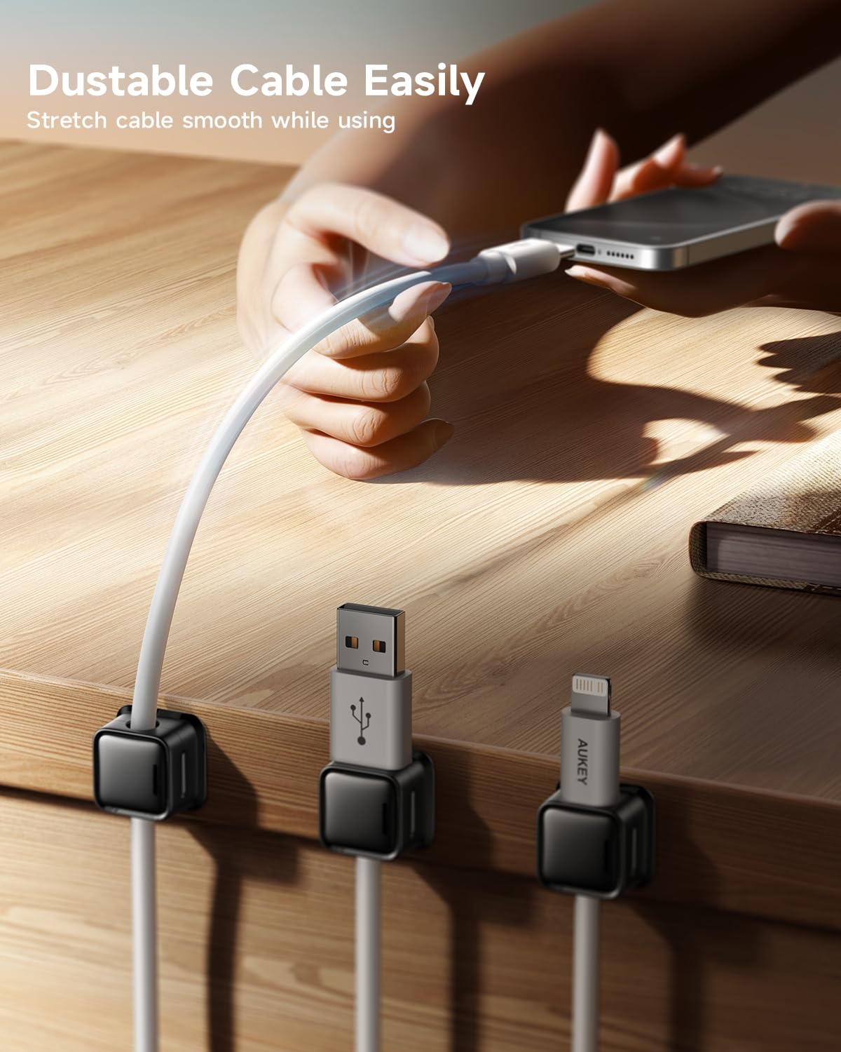 8 Pack Magnetic Cable Clips for Desk Organization