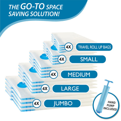 20 Pack Vacuum Storage Bags with Hand Pump