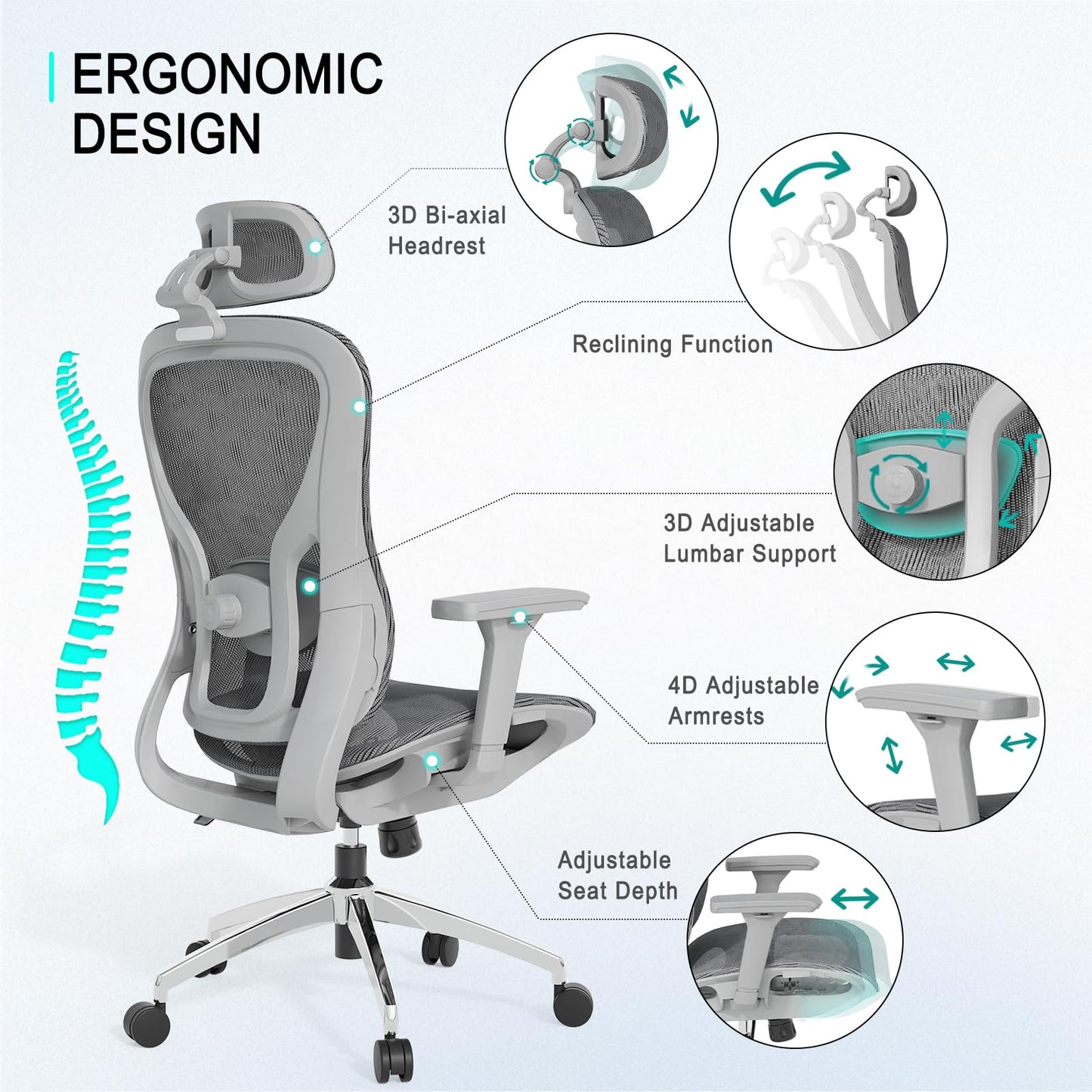 Ergonomic Big and Tall Office Chair with Support