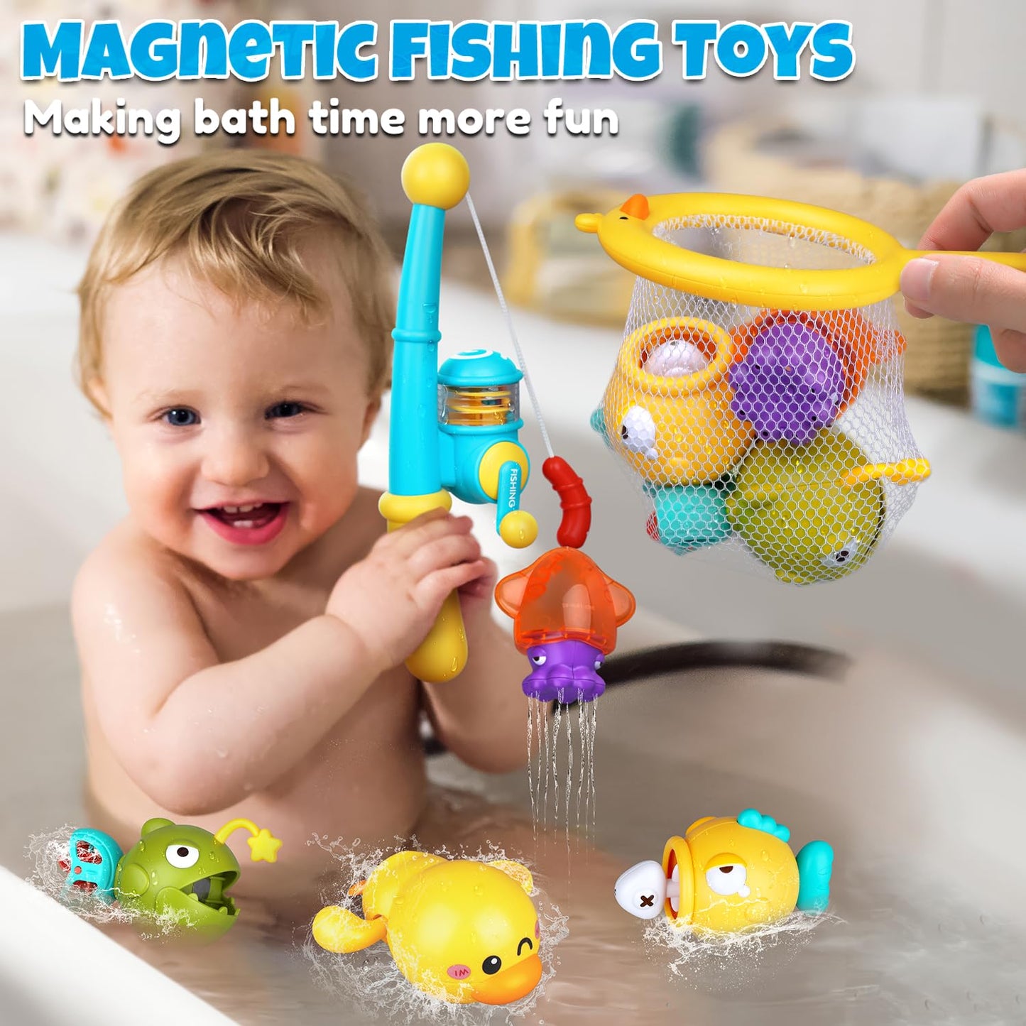 Magnetic Fishing Bath Toys for Toddlers 1-3