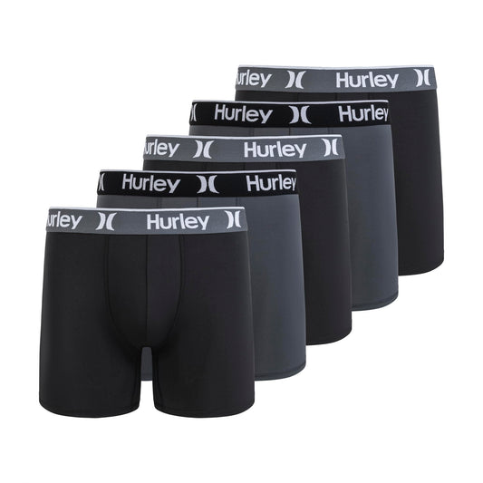 5 Pack Hurley Stretch Boxer Briefs for Men