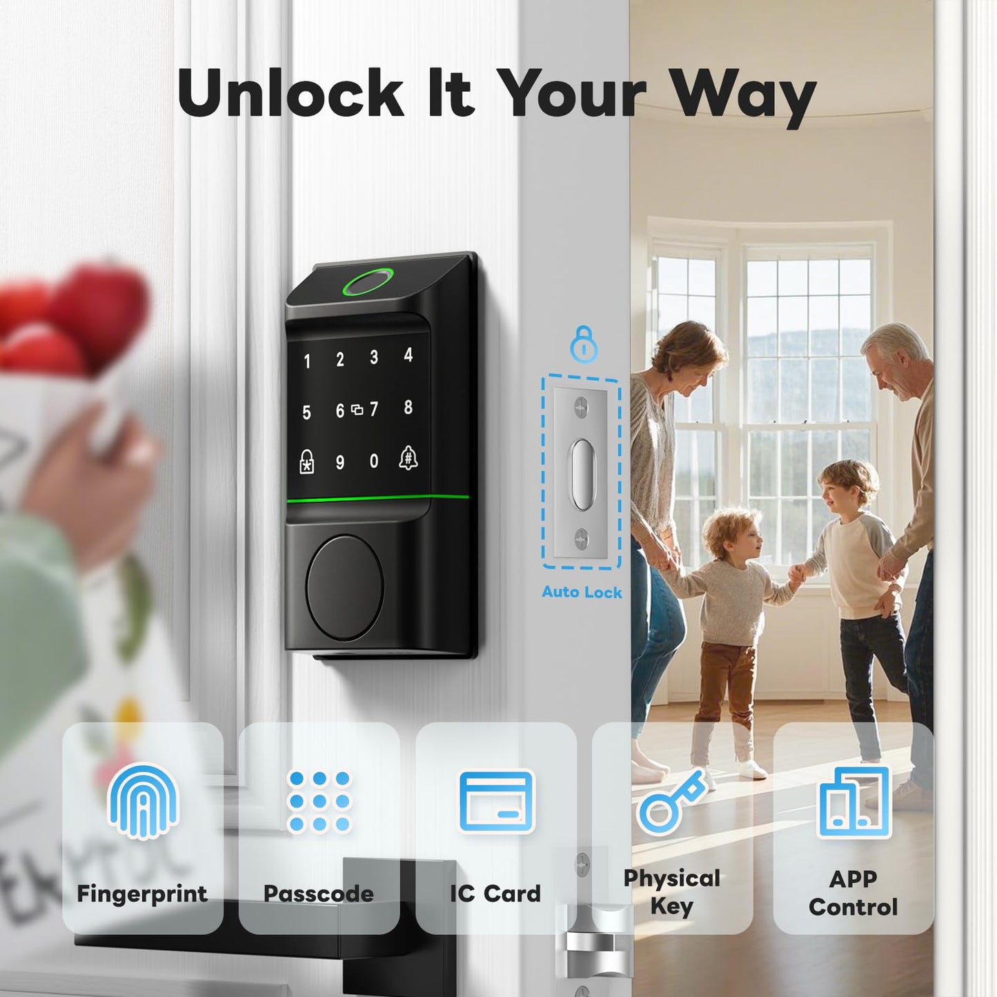 GGUU Smart Lock with Keypad and Fingerprint