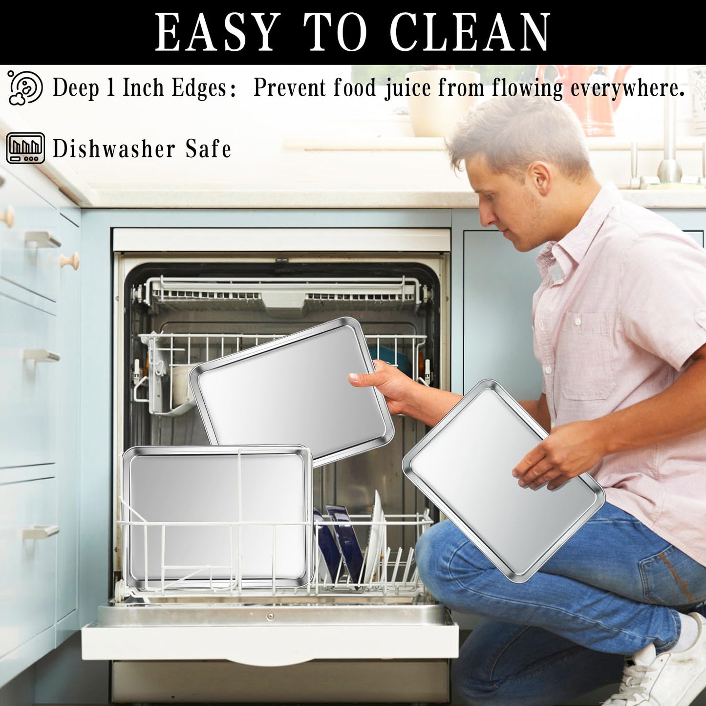 2-Pack Stainless Steel Cookie Baking Sheet Set