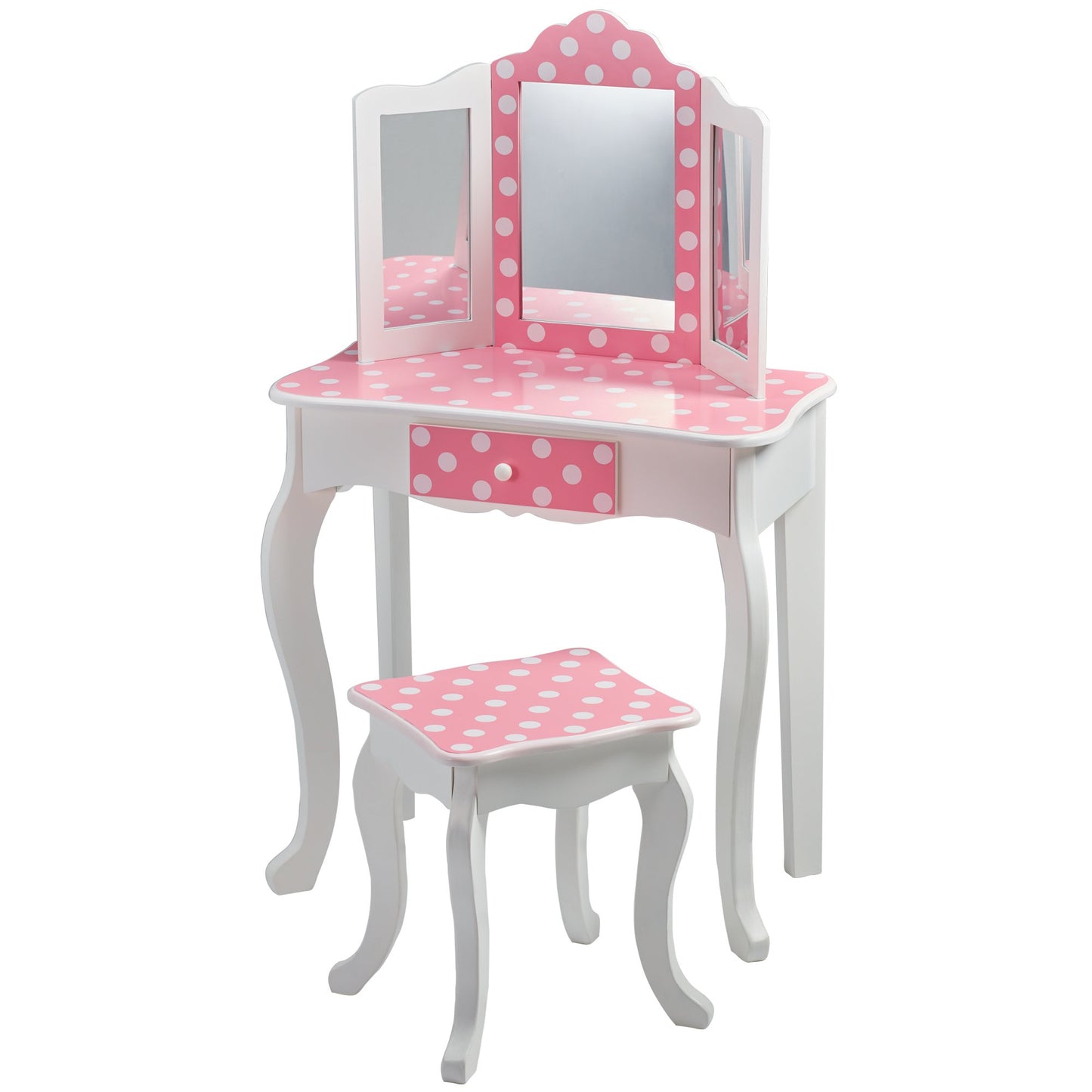 Teamson Kids Wooden Play Vanity Set with Stool