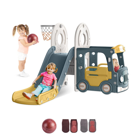 Toddler Slide with Basketball Hoop by BIERUM
