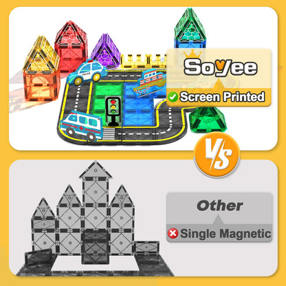 Magnetic Building Blocks Cars Set for Kids
