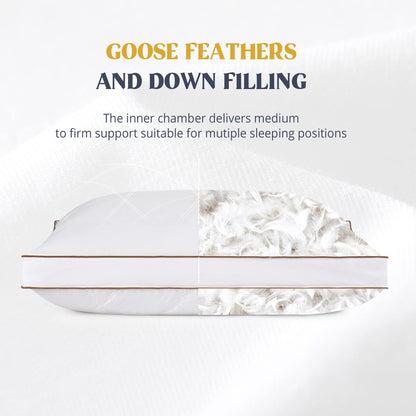 puredown Goose Down Gusseted Bed Pillows Set