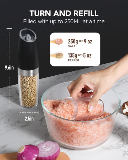 Electric Salt and Pepper Grinder Set
