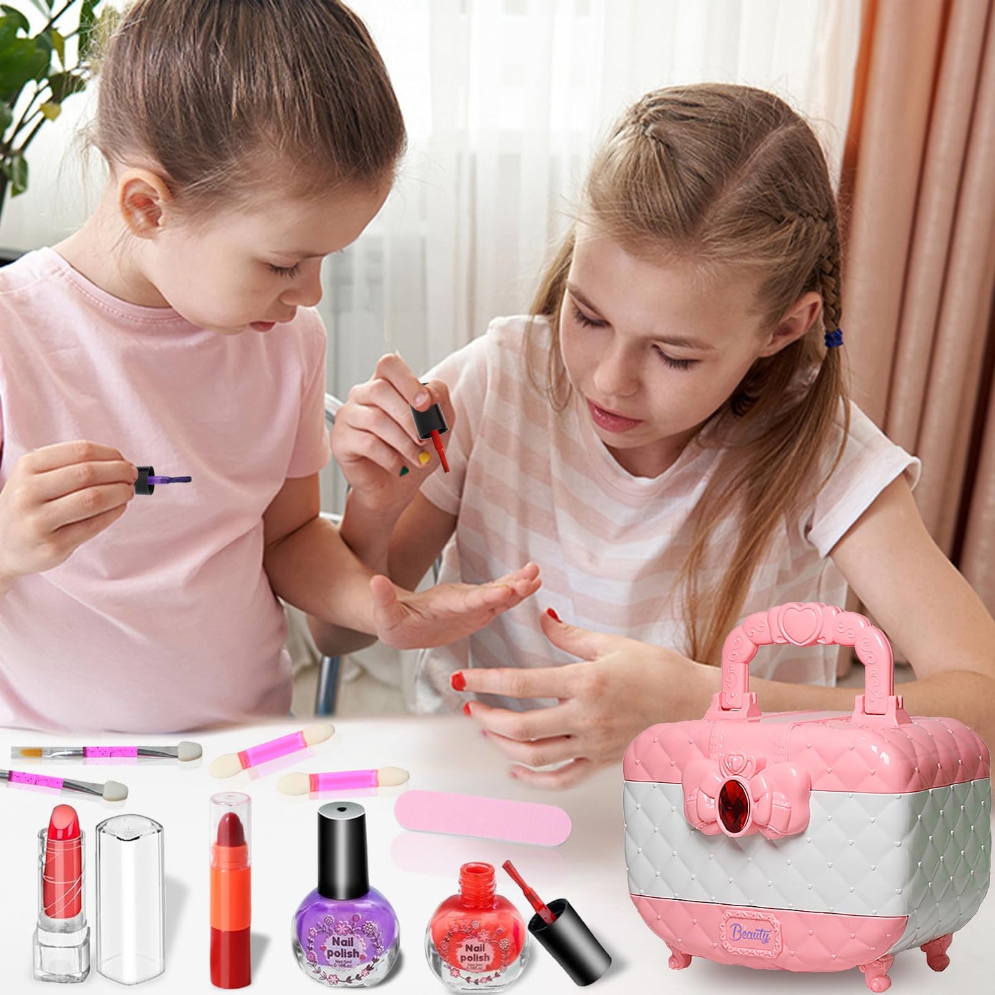 Kids Makeup Kit Girl Toys, Washable Real Kids Makeup Sets for Girl, Girls Makeup Set Kids Toys for Little Girls Toddler, Birthday Ideas Toys Age 3 4 5 6 7 8 9 10