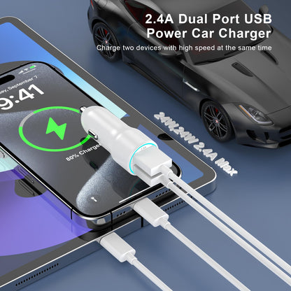 USB Car Charger 4.8A Dual Port Adapter