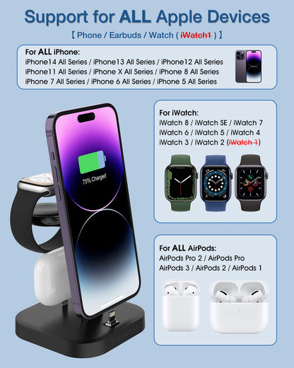 3-in-1 Wireless Charger Dock for Apple Devices