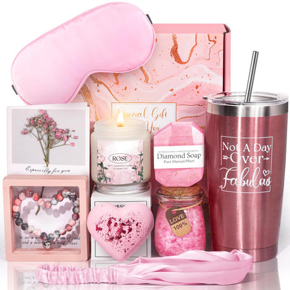 Gifts for Women - Happy Birthday, Christmas, Valentine's Day, Mothers Day, Nurses' Day Gifts Unique Spa Gift Basket Set for Mom, Sister, Friends, Wife, Teacher, Nurse, Her