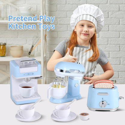 Kids Kitchen Appliances Toy Set with Light & Sound