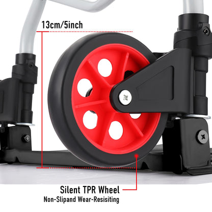 254 LBS Aluminum Folding Hand Trucks and Dolly, Foldable Dolly Cart for Moving Heavy Loads, Collapsible Dolly Convertible Hand Truck Dolley Portable and Durable.