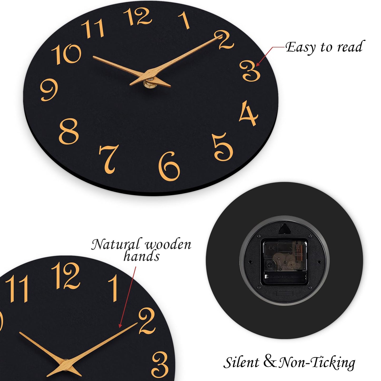 Silent 8-Inch Modern Wall Clock for Home Decor