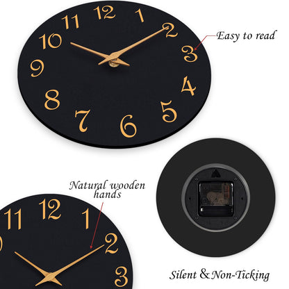 Silent 8-Inch Modern Wall Clock for Home Decor