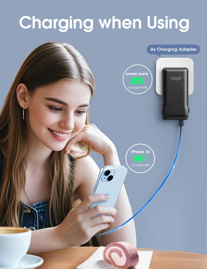 10000mAh Portable Charger with Built-in Plug