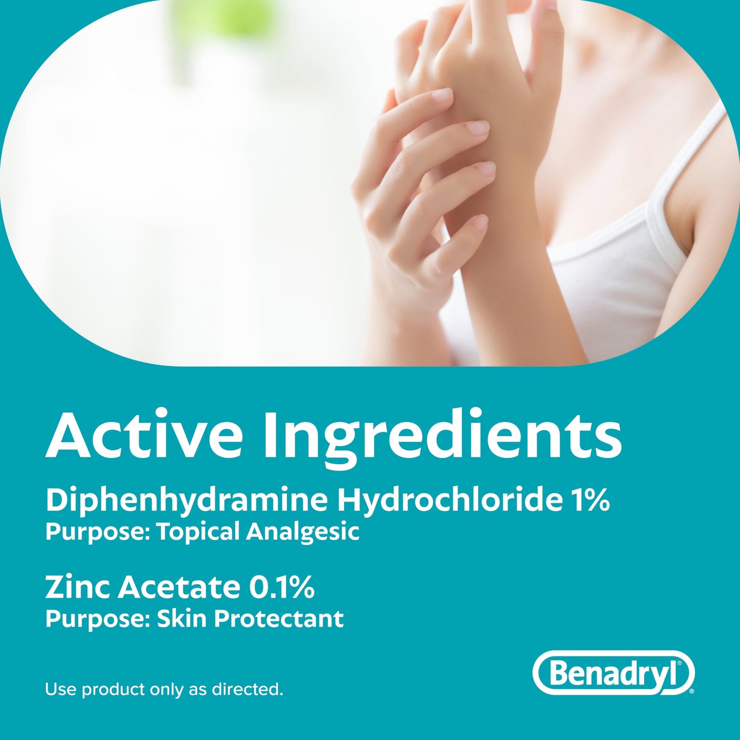 Benadryl Original Strength Itch Stopping Anti-Itch Cream, Diphenhydramine HCl Topical Analgesic & Zinc Acetate Skin Protectant, Relief from Most Outdoor Itches, 1 oz