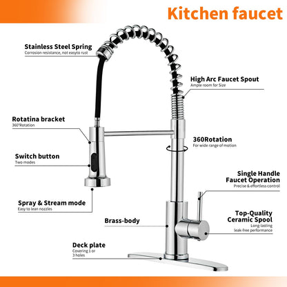 LOUEVIDO Pull Down Kitchen Faucet with Sprayer