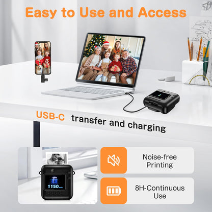 Kids Instant Print Camera with Dual-Lens 48MP