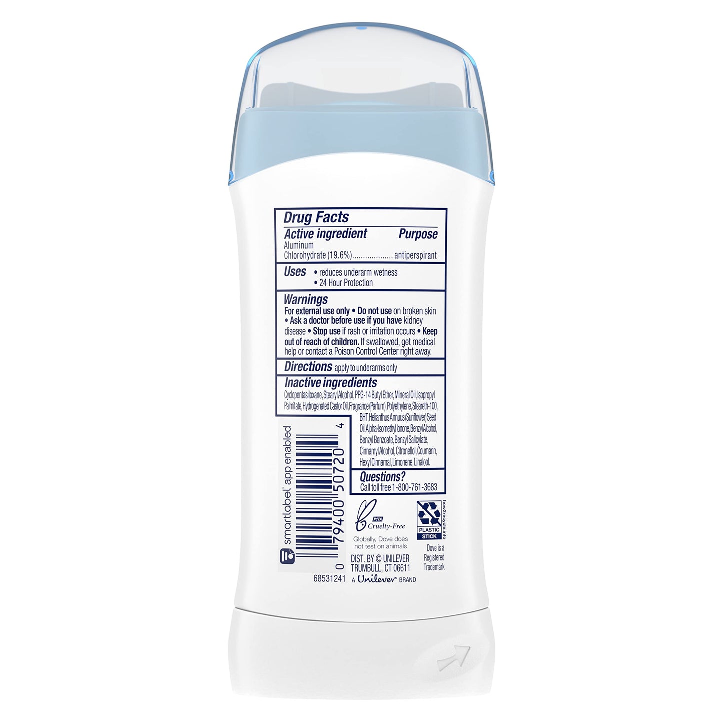 6 Pack Dove Antiperspirant Deodorant, Powder