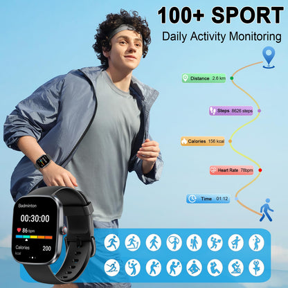 Smart Watch with Fitness Tracking & Call Support