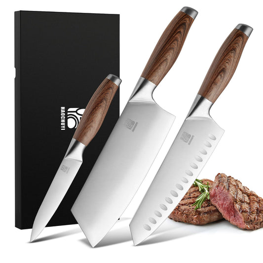 3-Piece Professional Chef Knife Set by HAOCHUYI