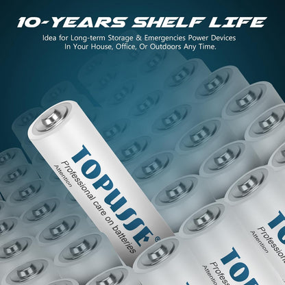 TOPUSSE 24 Pack AA Alkaline Batteries, Leakproof