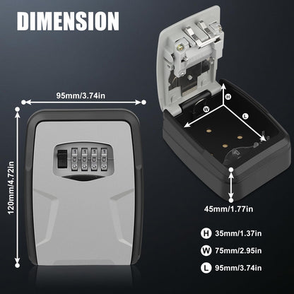 Large Key Lock Box with 4-Digit Code