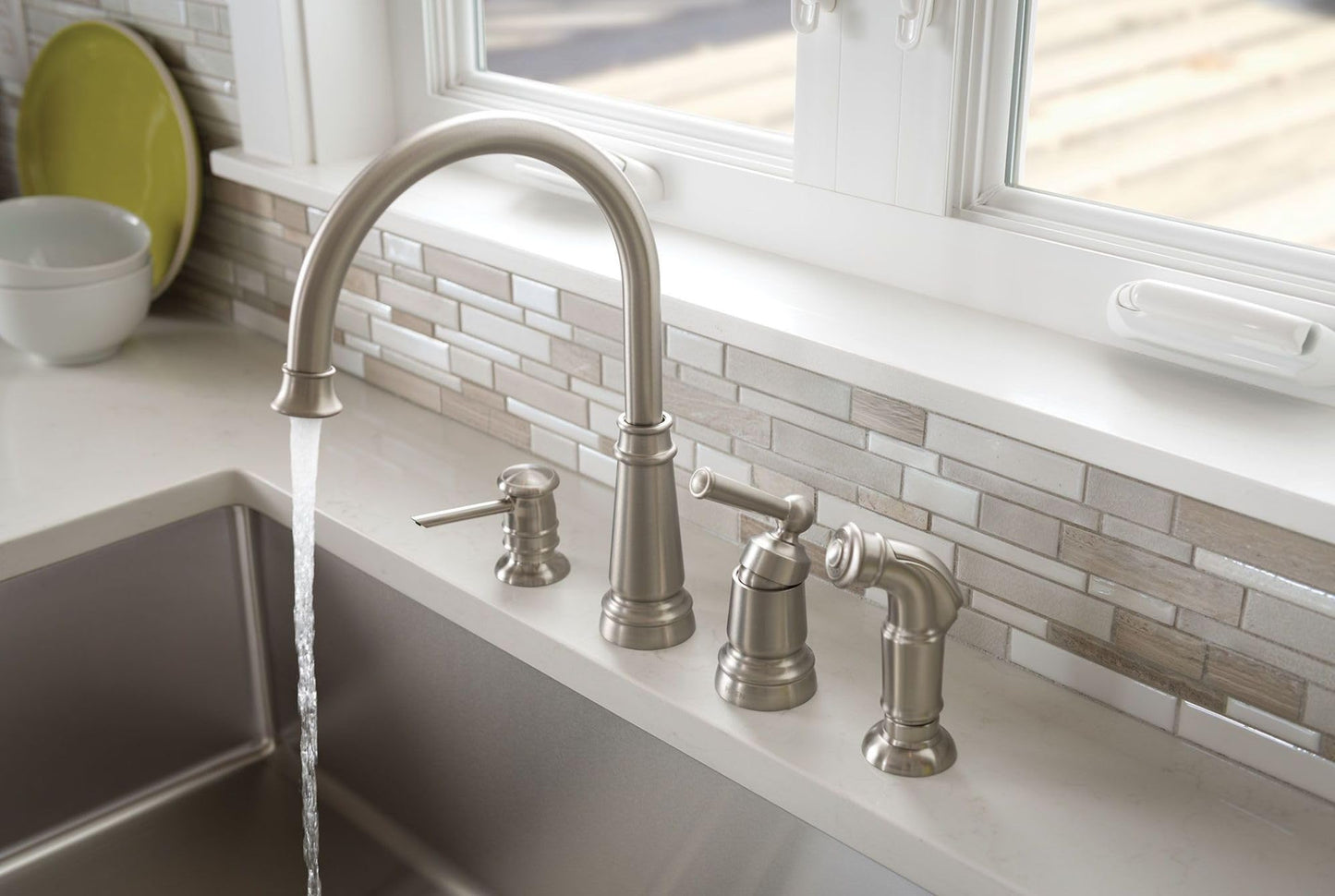 Moen High Arc Kitchen Faucet with Sprayer & Soap
