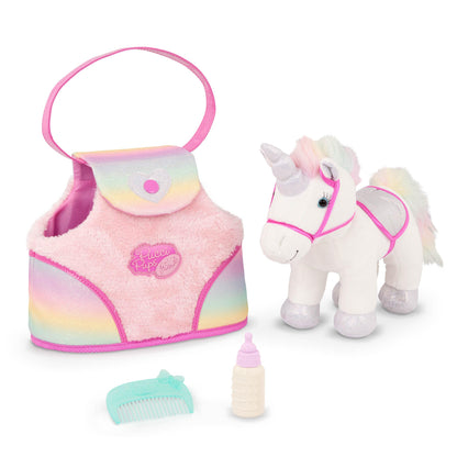 Plush Unicorn Stuffed Animal with Carrier Bag