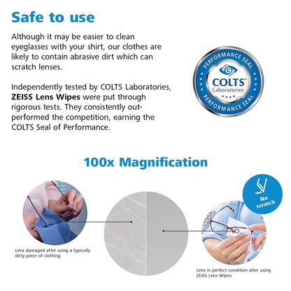 400 ZEISS Pre-Moistened Alcohol Wipes for Glasses