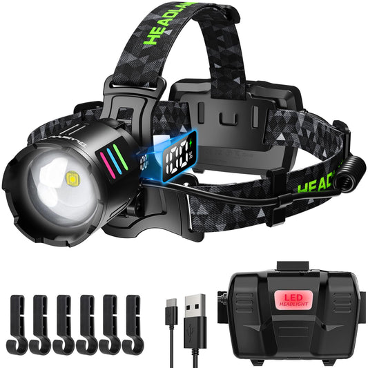 990000lm LED Rechargeable Headlamp for Outdoor Use