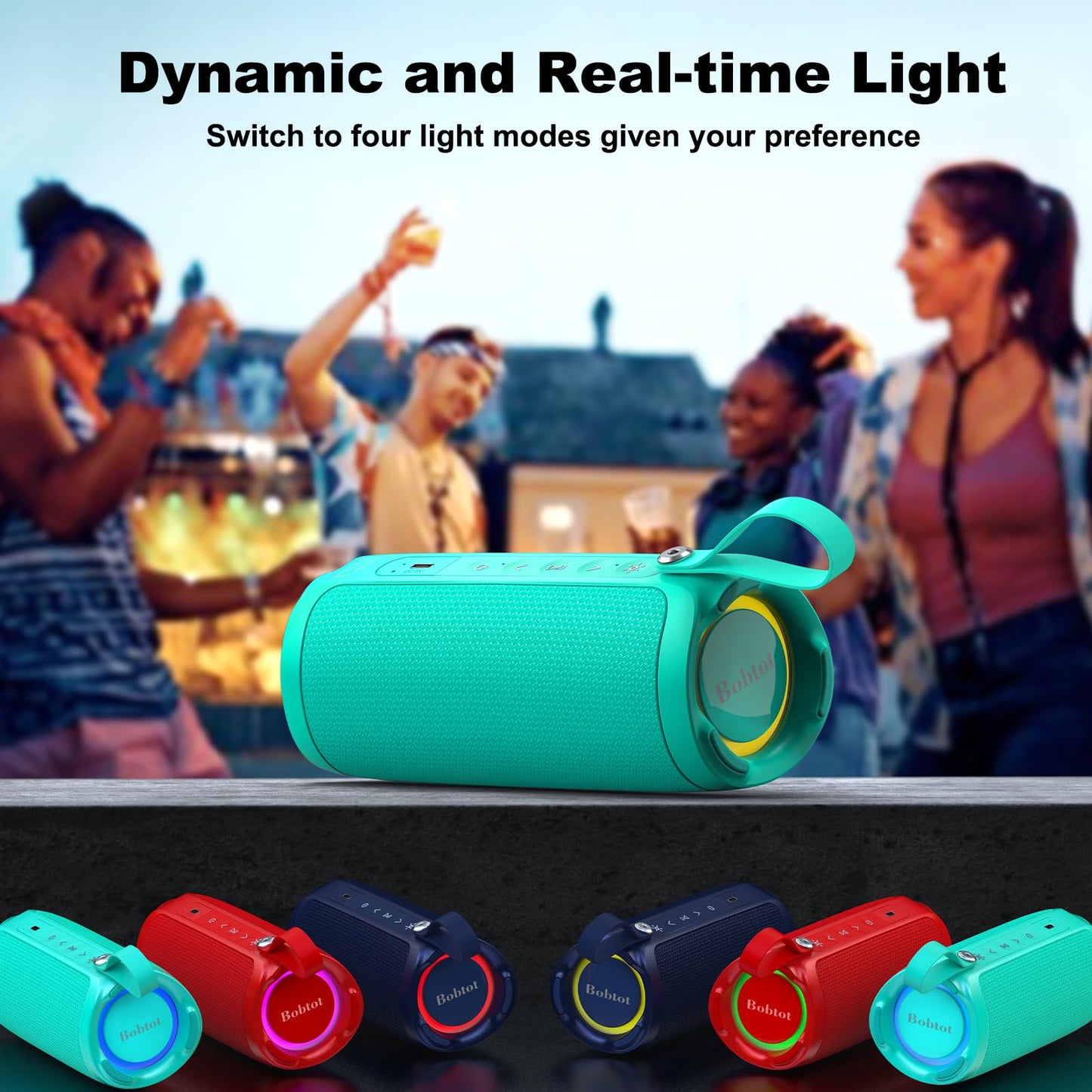 Portable Bluetooth Speaker with 15W Loud Sound