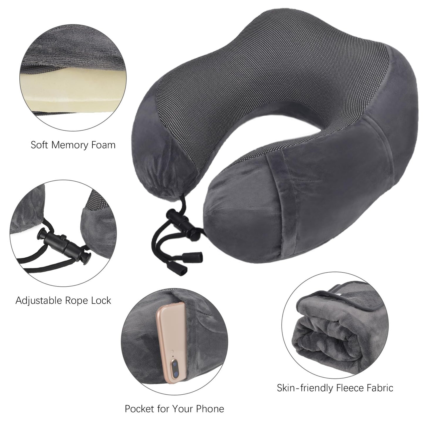 Travel Blanket & Neck Pillow Set for Airplanes