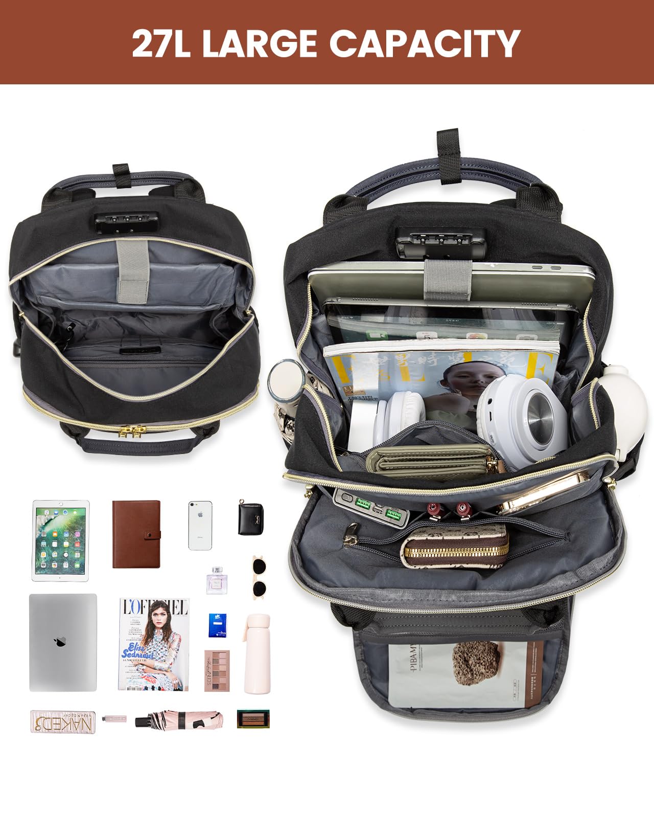 LOVEVOOK Anti-Theft Laptop Backpack for Men & Women