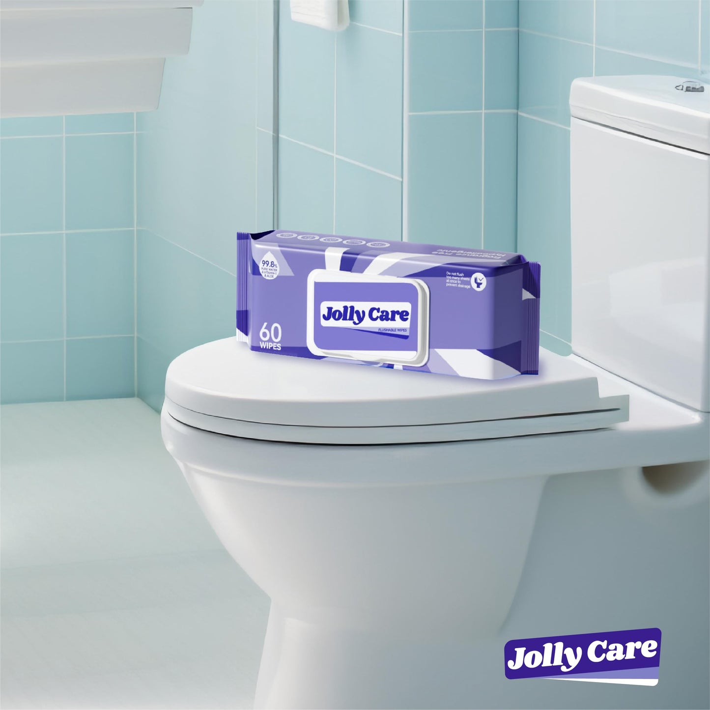 Jolly Care Flushable Wipes with Aloe Vera