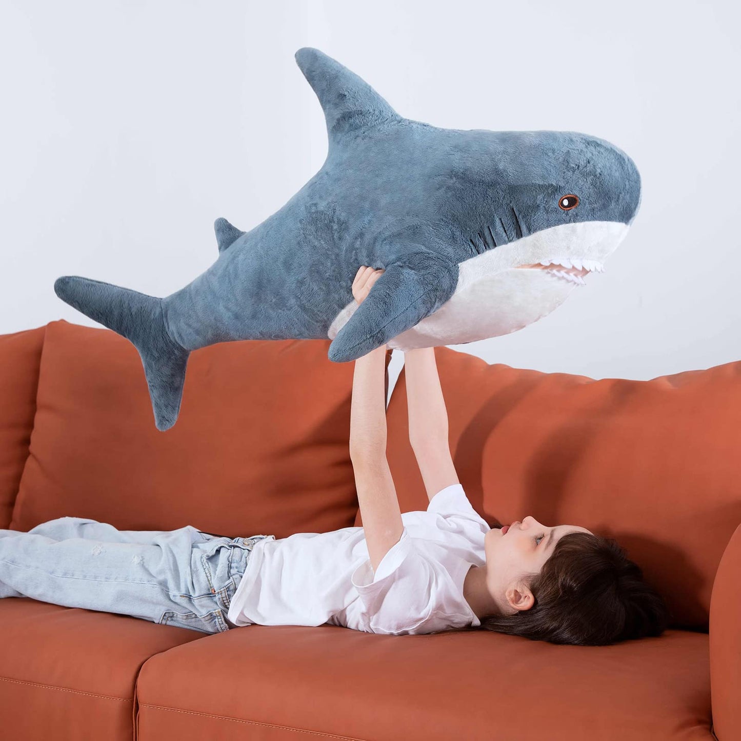 Giant Shark Plush Toy Pillow for Kids 40"