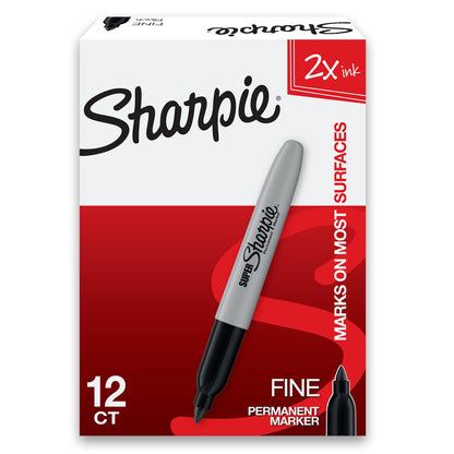 12 SHARPIE Fine Point Super Permanent Markers