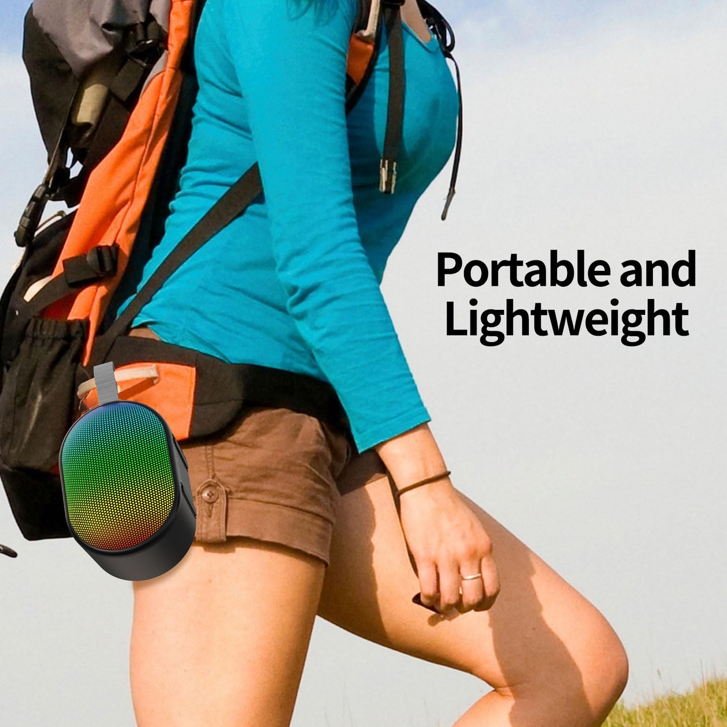 Portable Bluetooth Speakers with Lights and HD Sound