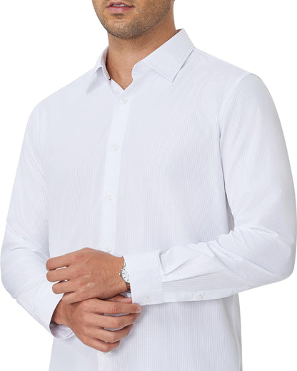 Men's Plaid Long Sleeve Dress Shirt - Regular Fit