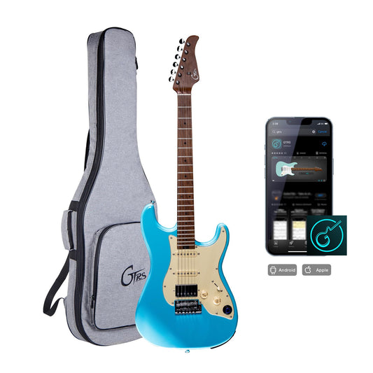 GTRS S801 Smart Electric Guitar Kit with Effects System, HHS Pickup, Loop Drum Machine, 12 Hours Battery Life, Rosewood Fretboard Glossy Paint for Beginner, Professional Player, Performance