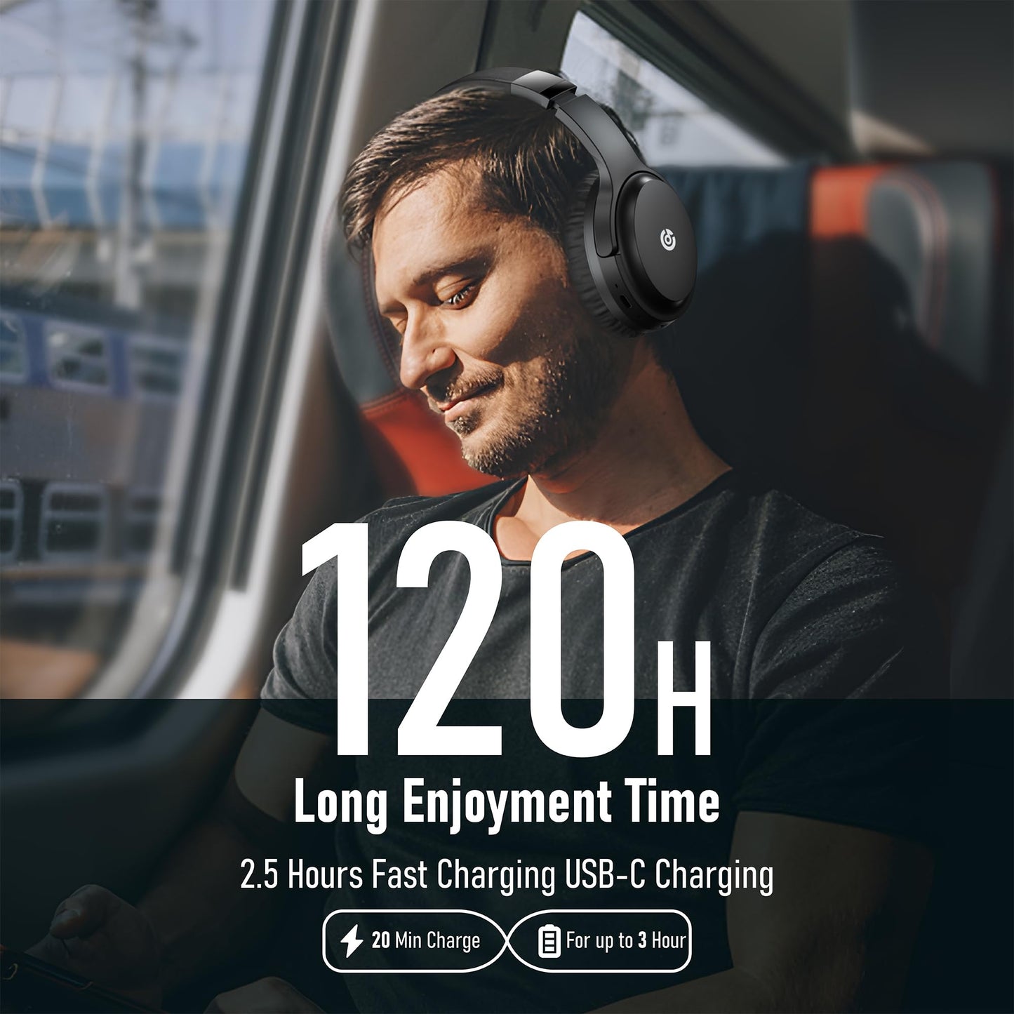 Falebare Bluetooth Over-Ear Headphones with 120H Playtime