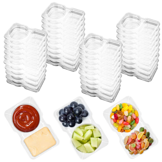 20-Pack Leakproof Snack Containers with Compartments