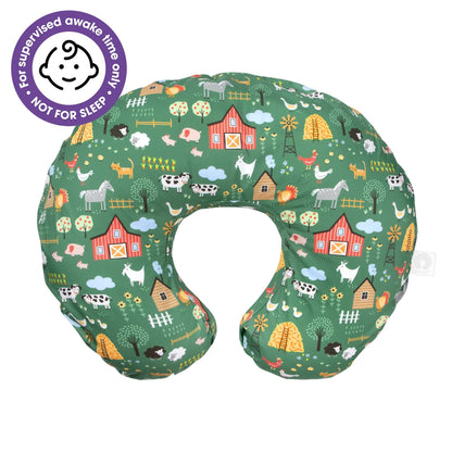 Boppy Nursing Pillow Original Support, Green Farm, Ergonomic Nursing Essentials for Bottle and Breastfeeding, Firm Fiber Fill, with Removable Nursing Pillow Cover, Machine Washable