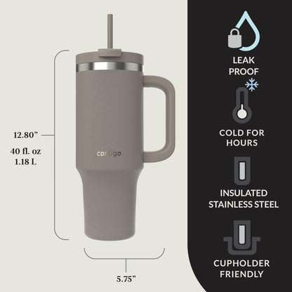 Contigo Streeterville 40oz Tumbler, Stainless Steel Vacuum Insulated, Leak-Proof, Cold for 29 Hours, Inkycap