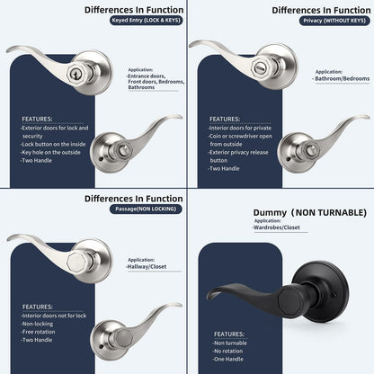 10 Pack Keyed Entry Door Handles by LOQRON