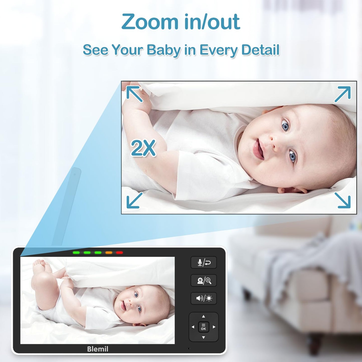 5.5" HD Baby Monitor with Night Vision