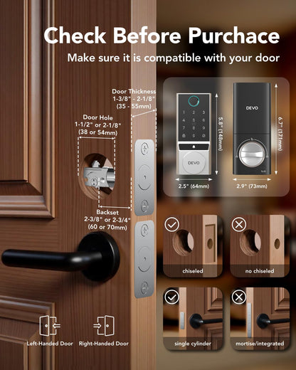 Fingerprint Keyless Entry Door Lock with Wi-Fi