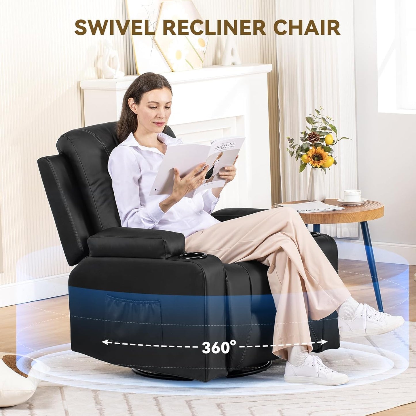 COMHOMA Massage Recliner Chair with Cup Holders